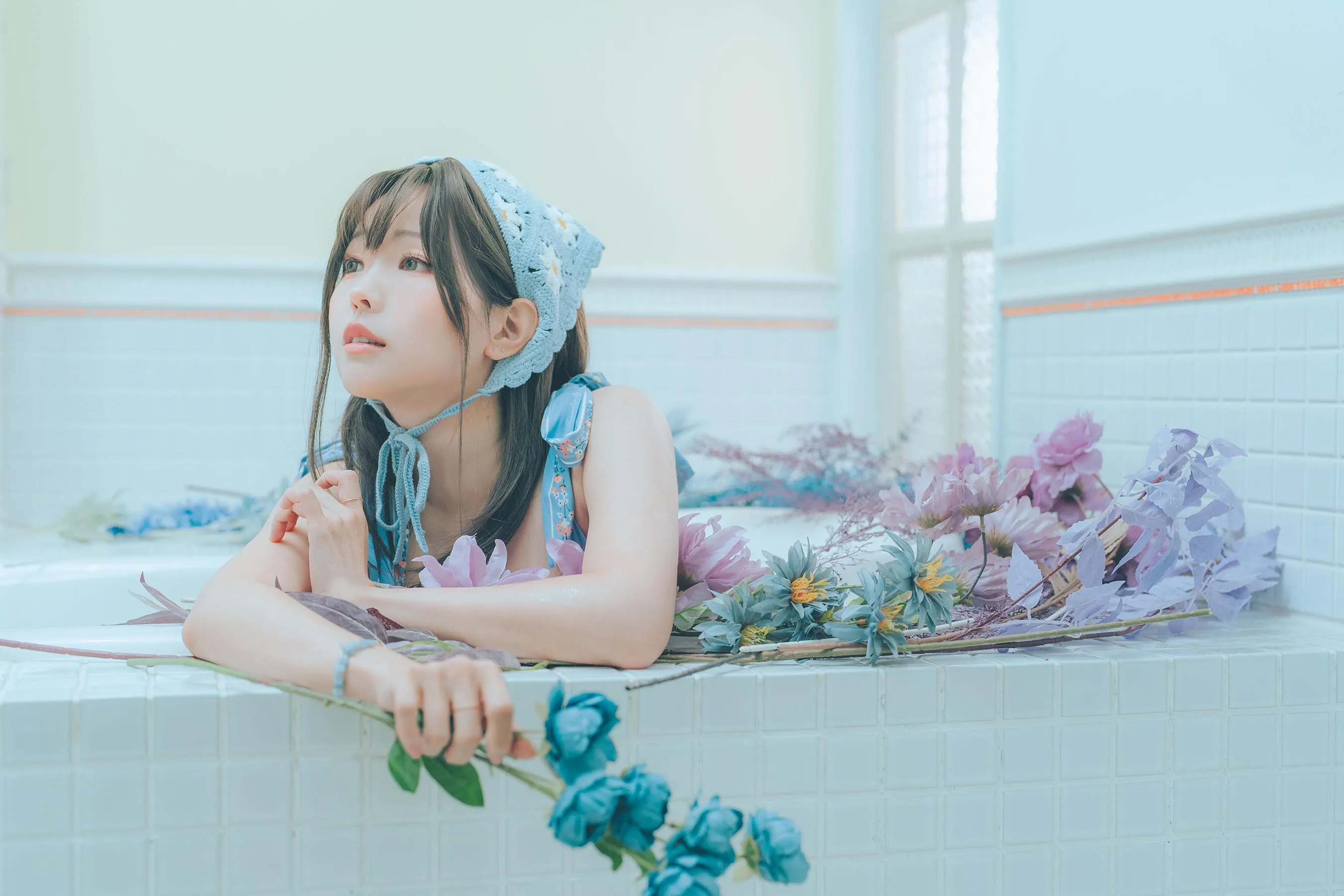ElyEE子 – NO.122 2023.august D-復古水藍花 Vintage Aqua Blossom [39P]插图6